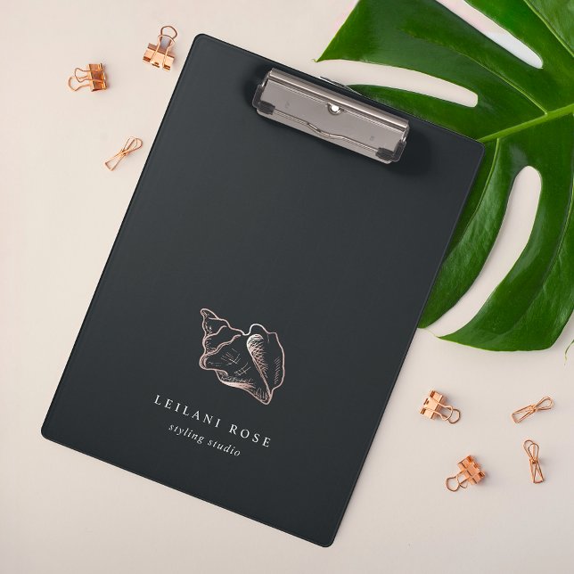 Elegant Rose Gold Conch Shell Personalized Clipboard (Creator Uploaded)
