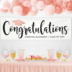 Elegant Rose Gold Congratulations Graduate Banner