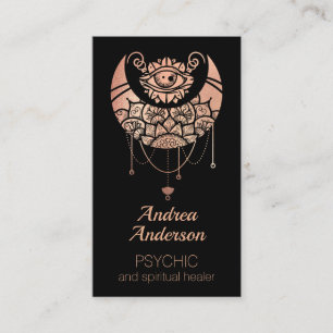 Elegant Rose Gold Crescent Moon Business Card