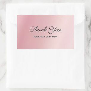 Elegant Rose Gold Custom Text Thank You Luxe Sticker