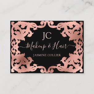Elegant Rose Gold Decorative Frame Business Card