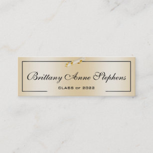 Elegant Rose Gold Diploma Name Card Insert