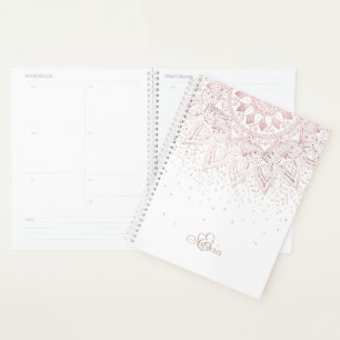 Elégant Rose Gold Dots Mandala
