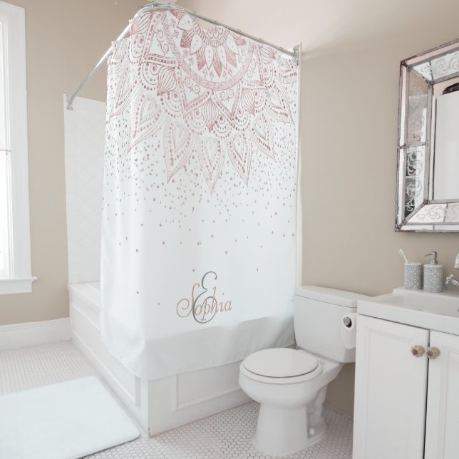 Elegant Rose Gold Dots Mandala (In Situ)