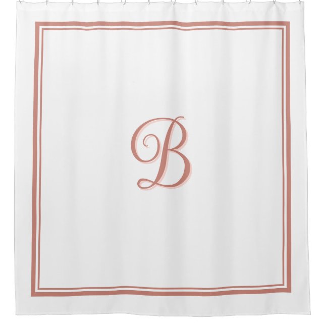 Elegant Rose Gold Double Border Script Monogram  (Front)