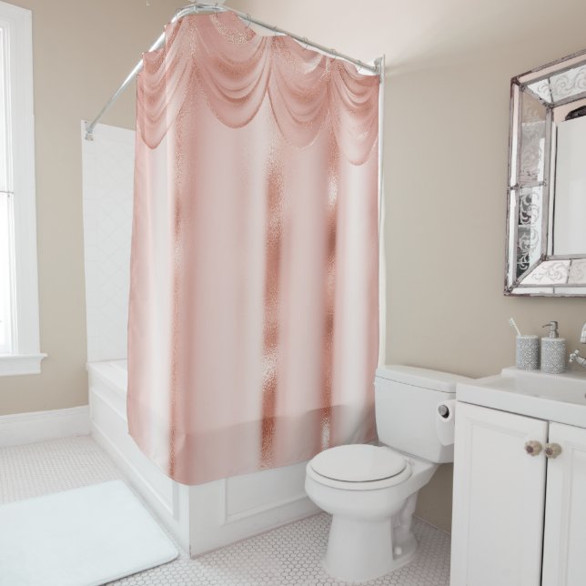 Elegant Rose Gold Drop Valance Border (In Situ)
