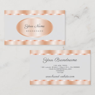 Elegant Rose Gold Effect Colours with Light Grey Business Card