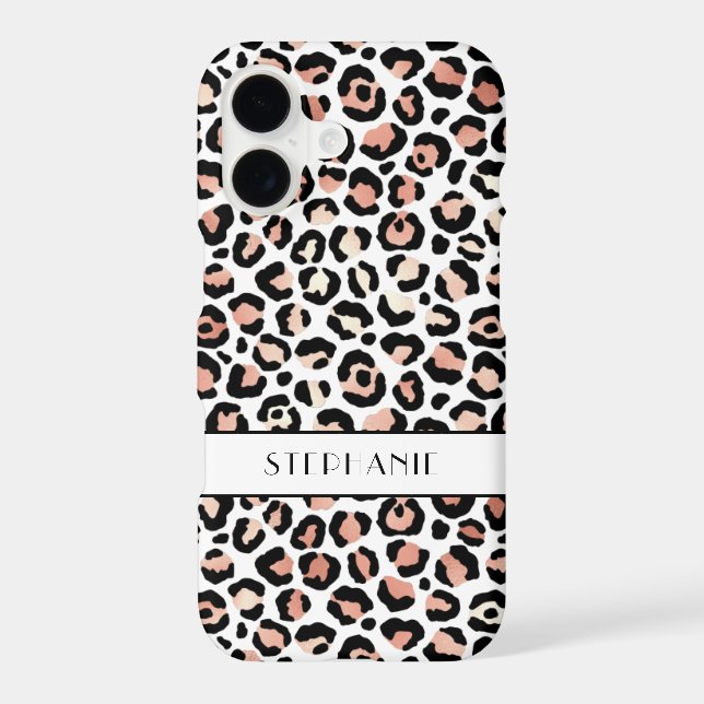 Élégant Rose Gold Empreinte de léopard personnalis (Verso)