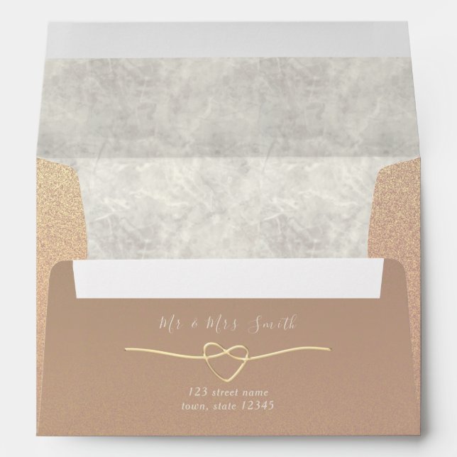 Elegant Rose Gold Envelope (Back (Bottom))