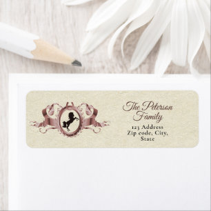 Elegant Rose Gold Equestrian Ribbon Crest