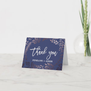 Elégant Rose Gold et Carte de remerciements Mariag