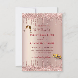 Élégant Rose Gold Faire-part de mariage Parties sc