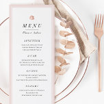Elegant Rose gold floral minimalist wedding menu<br><div class="desc">Elegant black and white minimalist wedding menu cards with faux rose gold floral and blush borders,  simple and stylish. Great for modern classic wedding,  and formal wedding.
See all the matching pieces in the collection.</div>