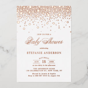 Elegant Rose Gold Foil Confetti Dots Baby Shower