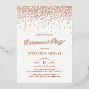 Elegant Rose Gold Foil Confetti Engagement Party