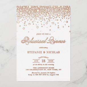 Elegant Rose Gold Foil Confetti Rehearsal Dinner
