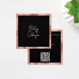 Élégant Rose Gold Foil et Black Carte de visite