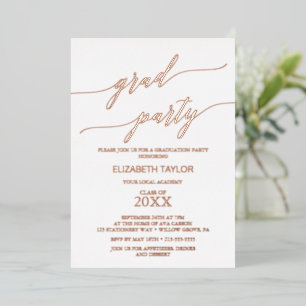 Elegant Rose Gold Foil Graduation Party