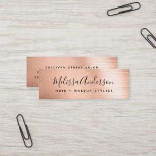 Elegant Rose Gold Foil Mini Business Card