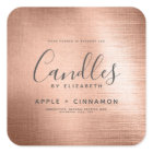 Élégant Rose Gold Foil Soy Étiquette de bougie