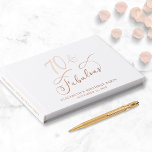 Elegant Rose Gold Foil White 70th Birthday Party Guest Book<br><div class="desc">Elegant white guest book for her 70th birthday party featuring rose gold foil and "70 & Fabulous" in a chic calligraphy script. Customize with her name,  the party date and a title on the spine.</div>