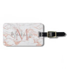 Elegant Rose Gold Foil | White Marble | Monogram