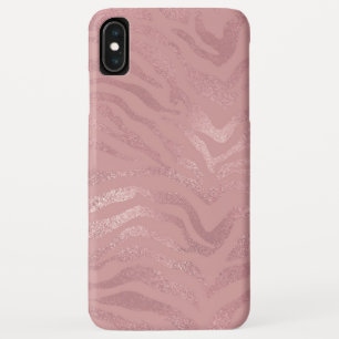 Elegant Rose Gold Foil Zebra Animal Pattern iPhone XS Max Case