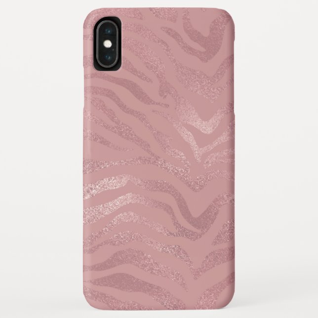 Elegant Rose Gold Foil Zebra Animal Pattern Case-Mate iPhone Case (Back)