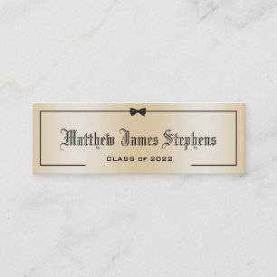 Élégant Rose Gold Formal Graduation Nom Carte