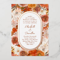 Elegant Rose Gold Frame Floral Abundance Wedding