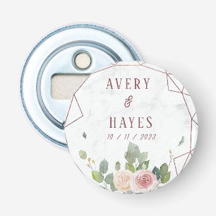 Elegant Rose Gold Geometric Wedding Bottle Opener