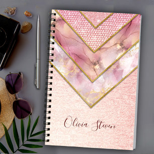 Elegant rose gold girly geometric sketchbook notebook