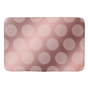 Elegant Rose Gold Girly Mandala Pattern Bath Mat