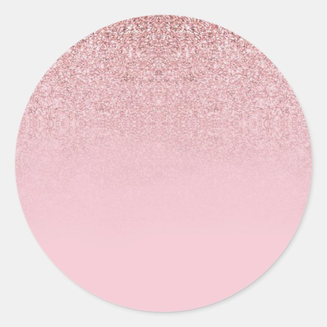 Elegant Rose Gold Glitter Blank Template Add Text Classic Round Sticker (Front)