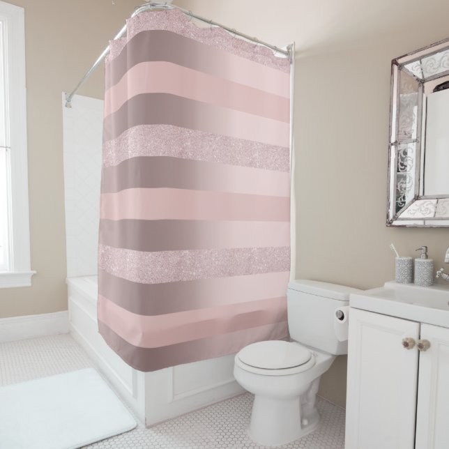 Elegant rose gold glitter & blush pink stripe (In Situ)