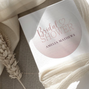 Elegant Rose Gold Glitter Bridal Shower  Classic Round Sticker