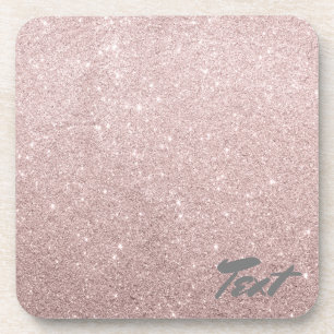 elegant rose gold glitter coaster