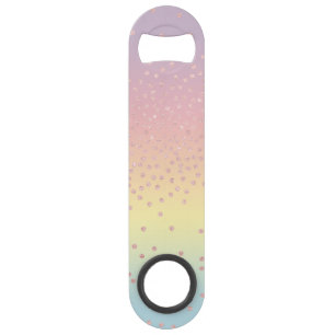 Elegant rose gold glitter confetti dots gradient bar key
