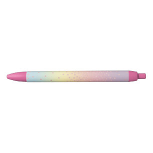 Elegant rose gold glitter confetti dots gradient black ink pen