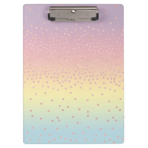Elegant rose gold glitter confetti dots gradient clipboard