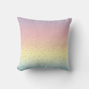 Elegant rose gold glitter confetti dots gradient throw pillow