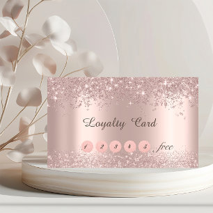 Elegant Rose Gold Glitter Confetti Dust Loyalty Card
