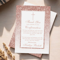 Elegant Rose Gold Glitter Confirmation Or Baptism