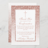 Elegant Rose Gold Glitter Confirmation Or Baptism