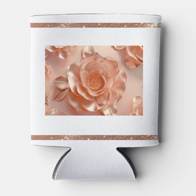 Elegant Rose Gold Glitter Cooler (Front)