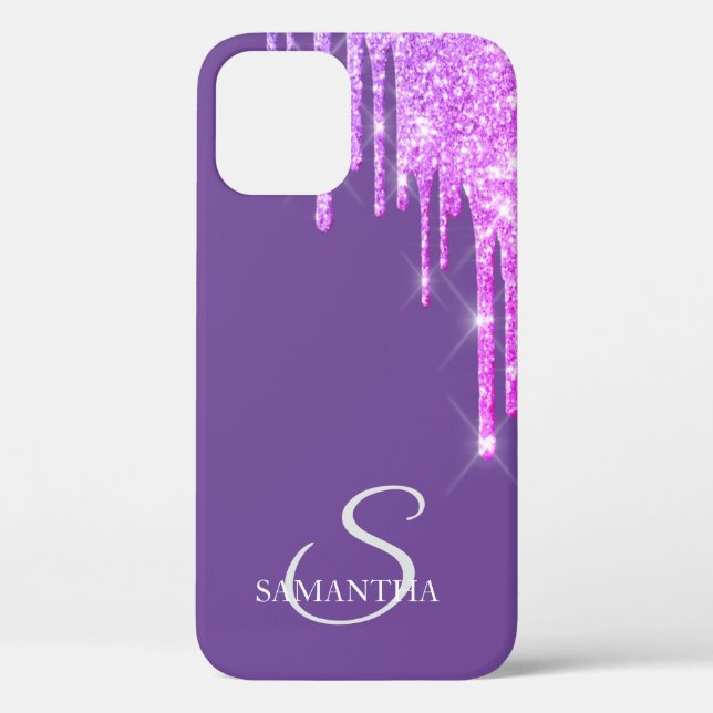 Elegant Rose Gold Glitter Drips Case-Mate iPhone Case (Back)