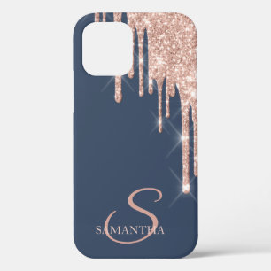 Elegant Rose Gold Glitter Drips Case-Mate iPhone 12 Pro Case