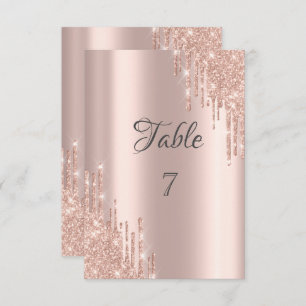 Elegant Rose Gold Glitter Drips Invitation