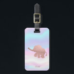 Elegant Rose Gold Glitter Elephant Holographic Luggage Tag<br><div class="desc">Elegant rose gold glitter elephant on holographic background with your name.</div>