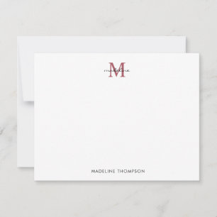 Elegant Rose Gold Glitter Girly Monogram Card